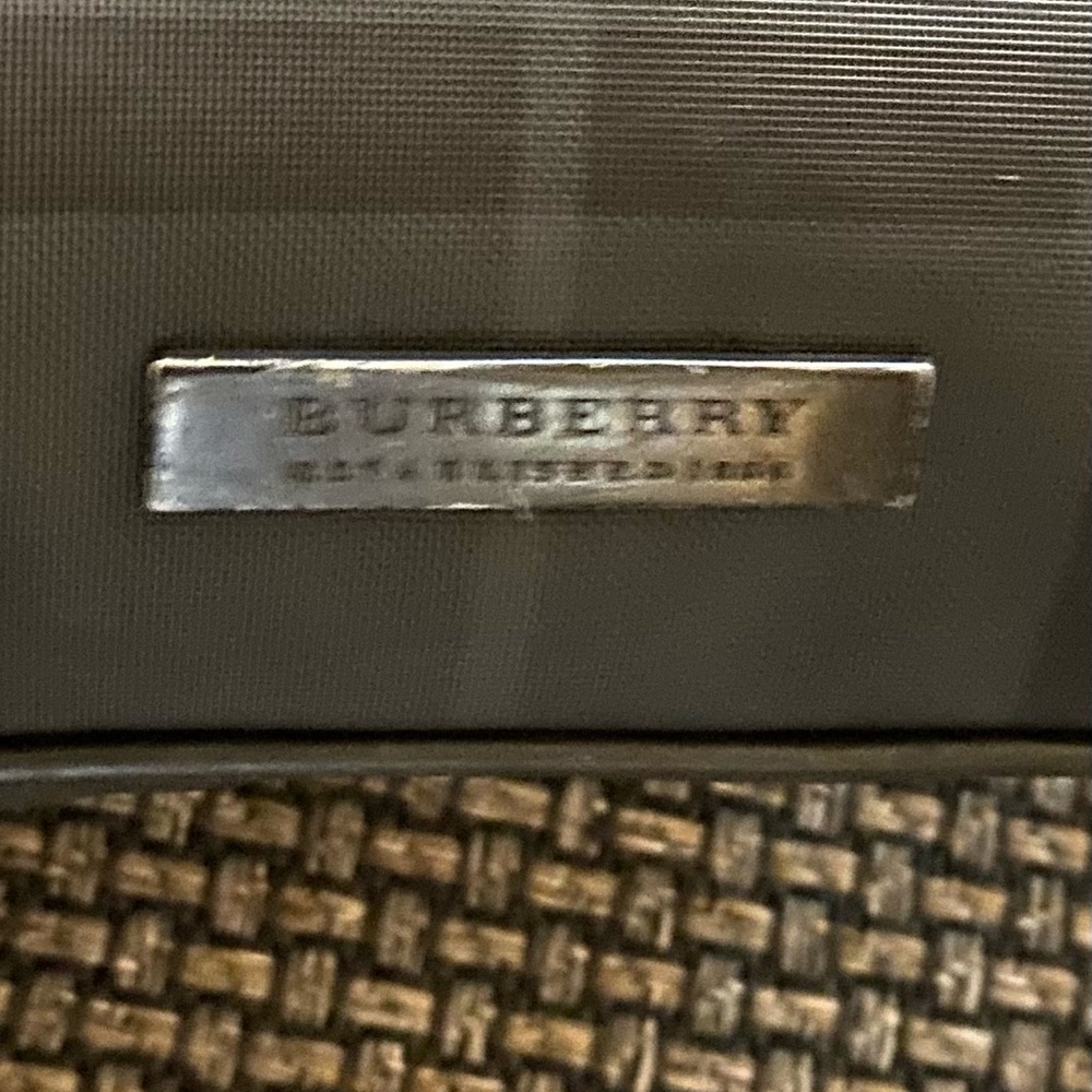 BURBERRY Black Check Messenger Bag w/LOGO Strapping/italian made🎁EUC - Picture 8 of 13